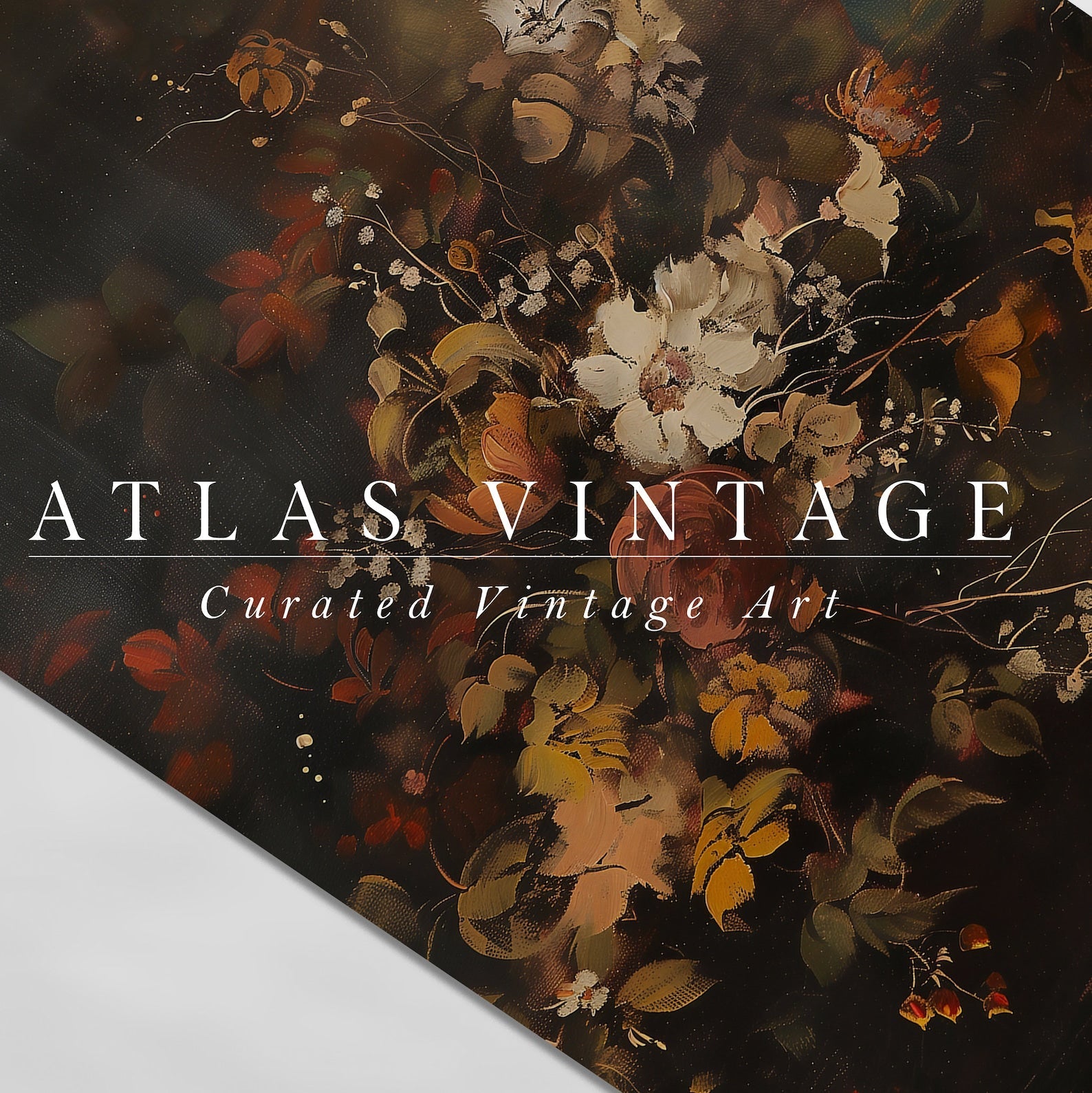 Vintage Fall Floral Print | Dark Autumn Flower Painting | Moody Botanical Fall Decor | Thanksgiving Printable Wall Art | Digital Download